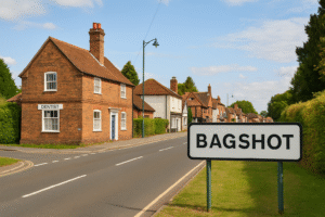 Taxi driving through Bagshot village in Surrey for local travel